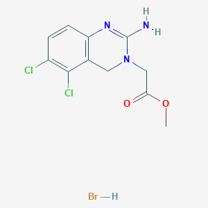 molecular formula C11H12BrCl2N3O2 B052253 2-Amino-5,6-dichloro-3(4H)-quinazolineacetic Acid Methyl Ester Monohydrobromide CAS No. 70380-52-8