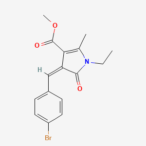 molecular formula C16H16BrNO3 B5225482 methyl (4Z)-4-(4-bromobenzylidene)-1-ethyl-2-methyl-5-oxo-4,5-dihydro-1H-pyrrole-3-carboxylate 