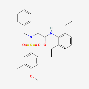 molecular formula C27H32N2O4S B5225565 N~2~-benzyl-N~1~-(2,6-diethylphenyl)-N~2~-[(4-methoxy-3-methylphenyl)sulfonyl]glycinamide 