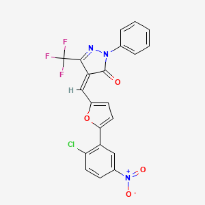 molecular formula C21H11ClF3N3O4 B5225577 (4Z)-4-[[5-(2-chloro-5-nitrophenyl)furan-2-yl]methylidene]-2-phenyl-5-(trifluoromethyl)pyrazol-3-one 