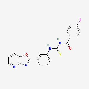 molecular formula C20H13IN4O2S B5225741 1-(4-Iodobenzoyl)-3-(3-{[1,3]oxazolo[4,5-B]pyridin-2-YL}phenyl)thiourea 