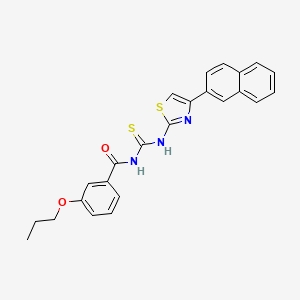 molecular formula C24H21N3O2S2 B5225785 N-{[4-(naphthalen-2-yl)-1,3-thiazol-2-yl]carbamothioyl}-3-propoxybenzamide 