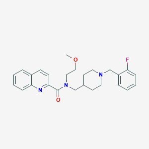 molecular formula C26H30FN3O2 B5225997 N-{[1-(2-fluorobenzyl)-4-piperidinyl]methyl}-N-(2-methoxyethyl)-2-quinolinecarboxamide 
