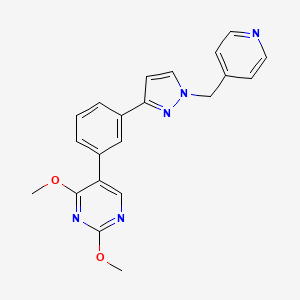 molecular formula C21H19N5O2 B5226097 2,4-dimethoxy-5-{3-[1-(4-pyridinylmethyl)-1H-pyrazol-3-yl]phenyl}pyrimidine 