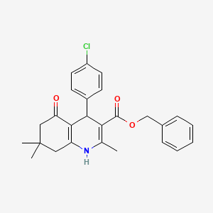 molecular formula C26H26ClNO3 B5226168 Benzyl 4-(4-chlorophenyl)-2,7,7-trimethyl-5-oxo-1,4,5,6,7,8-hexahydroquinoline-3-carboxylate 
