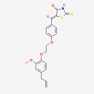 molecular formula C22H21NO4S2 B5226582 5-{4-[2-(4-allyl-2-methoxyphenoxy)ethoxy]benzylidene}-2-thioxo-1,3-thiazolidin-4-one 