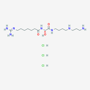 molecular formula C17H40Cl3N7O3 B052266 (-)-Gusperimus trihydrochloride CAS No. 84937-45-1