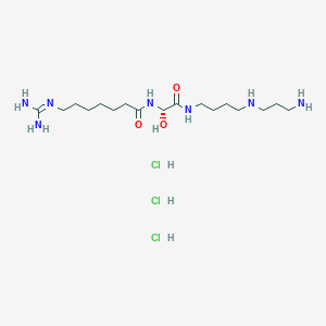 molecular formula C17H40Cl3N7O3 B052266 Deoxyspergualin trihydrochloride CAS No. 84937-45-1