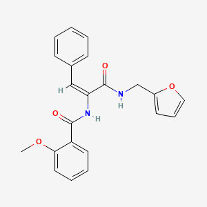 molecular formula C22H20N2O4 B5226639 N-[(E)-3-(furan-2-ylmethylamino)-3-oxo-1-phenylprop-1-en-2-yl]-2-methoxybenzamide 