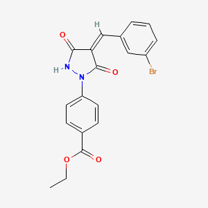molecular formula C19H15BrN2O4 B5226662 ethyl 4-[(4Z)-4-[(3-bromophenyl)methylidene]-3,5-dioxopyrazolidin-1-yl]benzoate 