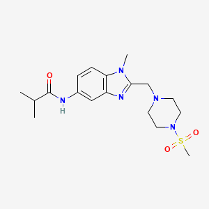 molecular formula C18H27N5O3S B5226867 N-{2-[(4-Methanesulfonylpiperazin-1-YL)methyl]-1-methyl-1H-1,3-benzodiazol-5-YL}-2-methylpropanamide 