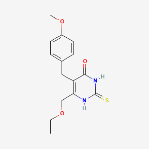 molecular formula C15H18N2O3S B5226965 6-(ethoxymethyl)-2-mercapto-5-(4-methoxybenzyl)-4-pyrimidinol 