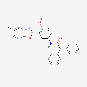 molecular formula C28H22N2O3 B5227030 N-[4-hydroxy-3-(5-methyl-1,3-benzoxazol-2-yl)phenyl]-2,2-diphenylacetamide 