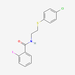 molecular formula C15H13ClINOS B5227065 N-[2-(4-chlorophenyl)sulfanylethyl]-2-iodobenzamide 