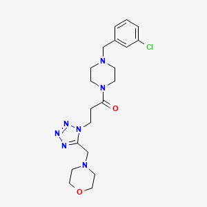 molecular formula C20H28ClN7O2 B5227097 4-[(1-{3-[4-(3-chlorobenzyl)-1-piperazinyl]-3-oxopropyl}-1H-tetrazol-5-yl)methyl]morpholine 