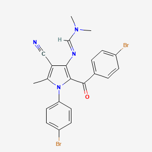 molecular formula C22H18Br2N4O B5227117 N'-[2-(4-bromobenzoyl)-1-(4-bromophenyl)-4-cyano-5-methylpyrrol-3-yl]-N,N-dimethylmethanimidamide 