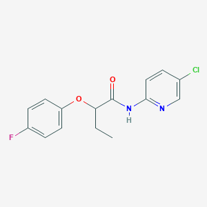 molecular formula C15H14ClFN2O2 B5227148 N-(5-chloropyridin-2-yl)-2-(4-fluorophenoxy)butanamide 