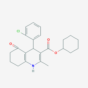 molecular formula C23H26ClNO3 B5227222 cyclohexyl 4-(2-chlorophenyl)-2-methyl-5-oxo-4,6,7,8-tetrahydro-1H-quinoline-3-carboxylate CAS No. 5472-87-7