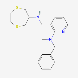 molecular formula C19H25N3S2 B5227462 N-benzyl-3-[(1,4-dithiepan-6-ylamino)methyl]-N-methylpyridin-2-amine 