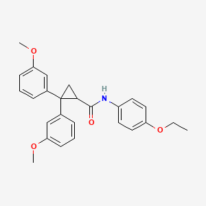 molecular formula C26H27NO4 B5227467 N-(4-ethoxyphenyl)-2,2-bis(3-methoxyphenyl)cyclopropane-1-carboxamide 
