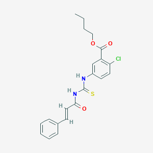 molecular formula C21H21ClN2O3S B5227479 butyl 2-chloro-5-({[(2E)-3-phenylprop-2-enoyl]carbamothioyl}amino)benzoate 