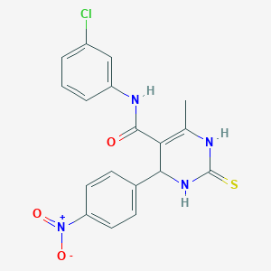 molecular formula C18H15ClN4O3S B5227567 N-(3-chlorophenyl)-6-methyl-4-(4-nitrophenyl)-2-sulfanylidene-3,4-dihydro-1H-pyrimidine-5-carboxamide 