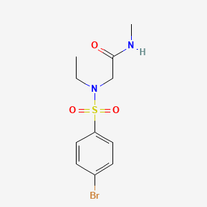 molecular formula C11H15BrN2O3S B5227598 N~2~-[(4-bromophenyl)sulfonyl]-N~2~-ethyl-N-methylglycinamide 