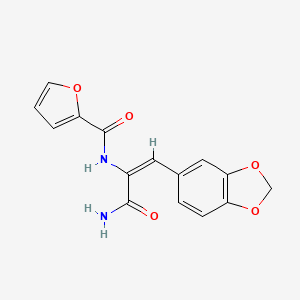 molecular formula C15H12N2O5 B5227624 N-[(E)-3-amino-1-(1,3-benzodioxol-5-yl)-3-oxoprop-1-en-2-yl]furan-2-carboxamide 