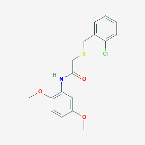 molecular formula C17H18ClNO3S B5227968 2-[(2-chlorophenyl)methylsulfanyl]-N-(2,5-dimethoxyphenyl)acetamide 