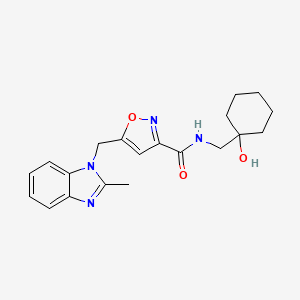 molecular formula C20H24N4O3 B5228280 N-[(1-hydroxycyclohexyl)methyl]-5-[(2-methylbenzimidazol-1-yl)methyl]-1,2-oxazole-3-carboxamide 