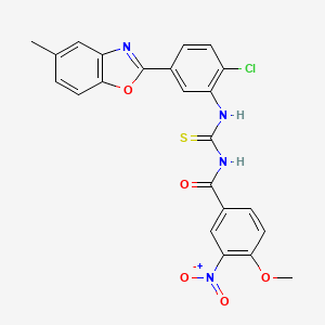 molecular formula C23H17ClN4O5S B5228538 N-{[2-chloro-5-(5-methyl-1,3-benzoxazol-2-yl)phenyl]carbamothioyl}-4-methoxy-3-nitrobenzamide 