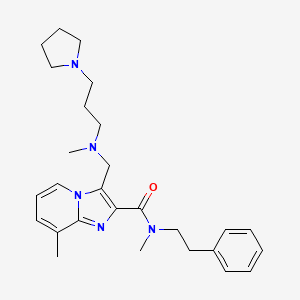 molecular formula C27H37N5O B5228596 N,8-dimethyl-3-[[methyl(3-pyrrolidin-1-ylpropyl)amino]methyl]-N-(2-phenylethyl)imidazo[1,2-a]pyridine-2-carboxamide 