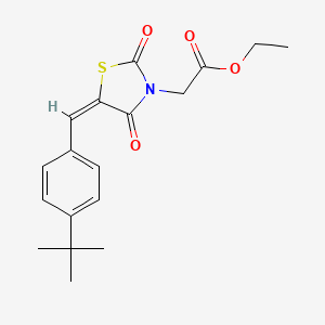 molecular formula C18H21NO4S B5228633 ethyl 2-[(5E)-5-[(4-tert-butylphenyl)methylidene]-2,4-dioxo-1,3-thiazolidin-3-yl]acetate 