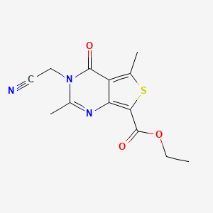 molecular formula C13H13N3O3S B5228657 Ethyl 3-(cyanomethyl)-2,5-dimethyl-4-oxothieno[3,4-d]pyrimidine-7-carboxylate 