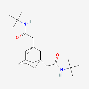 molecular formula C22H38N2O2 B5228694 N-tert-butyl-2-{3-[(tert-butylcarbamoyl)methyl]adamantan-1-yl}acetamide 