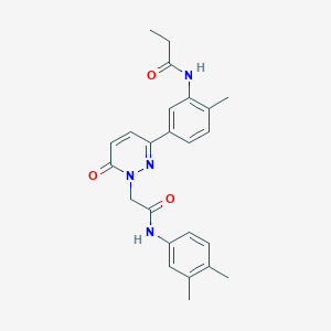 molecular formula C24H26N4O3 B5228822 N-[5-(1-{2-[(3,4-dimethylphenyl)amino]-2-oxoethyl}-6-oxo-1,6-dihydropyridazin-3-yl)-2-methylphenyl]propanamide 