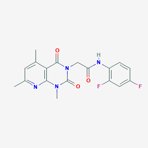 molecular formula C18H16F2N4O3 B5229075 N-(2,4-DIFLUOROPHENYL)-2-{1,5,7-TRIMETHYL-2,4-DIOXO-1H,2H,3H,4H-PYRIDO[2,3-D]PYRIMIDIN-3-YL}ACETAMIDE 