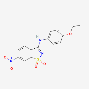 molecular formula C15H13N3O5S B5229099 3-(4-ETHOXYANILINO)-6-NITRO-1H-1,2-BENZISOTHIAZOLE-1,1-DIONE 
