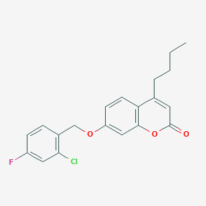 molecular formula C20H18ClFO3 B5229170 4-BUTYL-7-[(2-CHLORO-4-FLUOROPHENYL)METHOXY]-2H-CHROMEN-2-ONE 