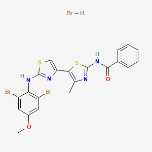 molecular formula C21H17Br3N4O2S2 B5229260 N-[5-[2-(2,6-dibromo-4-methoxyanilino)-1,3-thiazol-4-yl]-4-methyl-1,3-thiazol-2-yl]benzamide;hydrobromide 