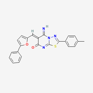 molecular formula C23H16N4O2S B5229482 (6Z)-5-imino-2-(4-methylphenyl)-6-[(5-phenylfuran-2-yl)methylidene]-[1,3,4]thiadiazolo[3,2-a]pyrimidin-7-one 