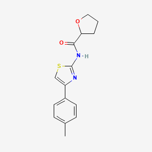 molecular formula C15H16N2O2S B5229574 N-[4-(4-methylphenyl)-1,3-thiazol-2-yl]oxolane-2-carboxamide 