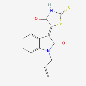 molecular formula C14H10N2O2S2 B5229847 (5Z)-5-(2-oxo-1-prop-2-enylindol-3-ylidene)-2-sulfanylidene-1,3-thiazolidin-4-one 