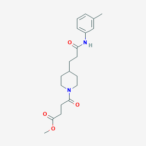 molecular formula C20H28N2O4 B5229873 methyl 4-[4-[3-(3-methylanilino)-3-oxopropyl]piperidin-1-yl]-4-oxobutanoate 
