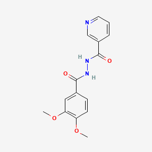 molecular formula C15H15N3O4 B5229947 N'-(3,4-dimethoxybenzoyl)pyridine-3-carbohydrazide 