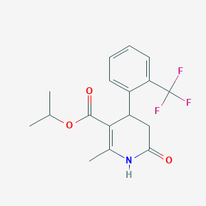 molecular formula C17H18F3NO3 B5229995 Propan-2-yl 2-methyl-6-oxo-4-[2-(trifluoromethyl)phenyl]-1,4,5,6-tetrahydropyridine-3-carboxylate 