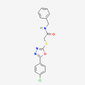 molecular formula C17H14ClN3O2S B5230126 N-benzyl-2-{[5-(4-chlorophenyl)-1,3,4-oxadiazol-2-yl]sulfanyl}acetamide 