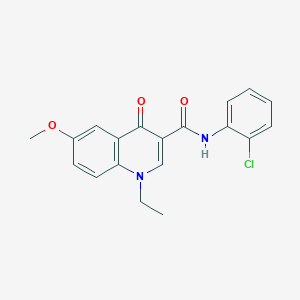 molecular formula C19H17ClN2O3 B5230165 N-(2-chlorophenyl)-1-ethyl-6-methoxy-4-oxo-1,4-dihydroquinoline-3-carboxamide 
