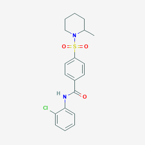 molecular formula C19H21ClN2O3S B5230227 N-(2-chlorophenyl)-4-[(2-methyl-1-piperidinyl)sulfonyl]benzamide 