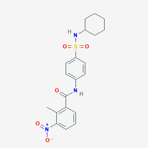 molecular formula C20H23N3O5S B5230314 N-[4-(cyclohexylsulfamoyl)phenyl]-2-methyl-3-nitrobenzamide 